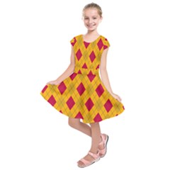 Plaid Pattern Kids  Short Sleeve Dress by Valentinaart