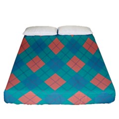 Plaid Pattern Fitted Sheet (queen Size) by Valentinaart