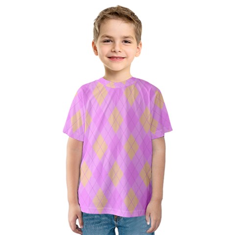 Plaid Pattern Kids  Sport Mesh Tee by Valentinaart