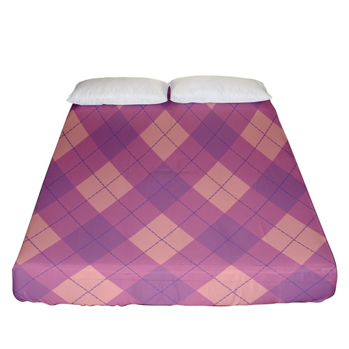 Plaid pattern Fitted Sheet (Queen Size)