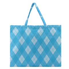 Plaid Pattern Zipper Large Tote Bag by Valentinaart