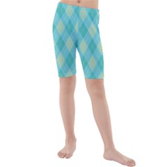 Plaid Pattern Kids  Mid Length Swim Shorts by Valentinaart