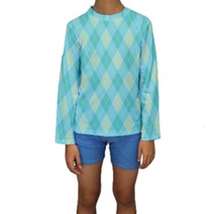 Plaid Pattern Kids  Long Sleeve Swimwear by Valentinaart