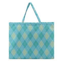 Plaid Pattern Zipper Large Tote Bag by Valentinaart