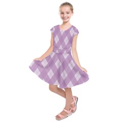 Plaid Pattern Kids  Short Sleeve Dress by Valentinaart