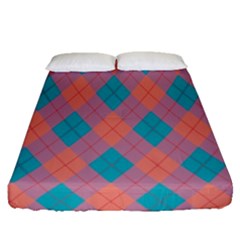 Plaid Pattern Fitted Sheet (queen Size) by Valentinaart