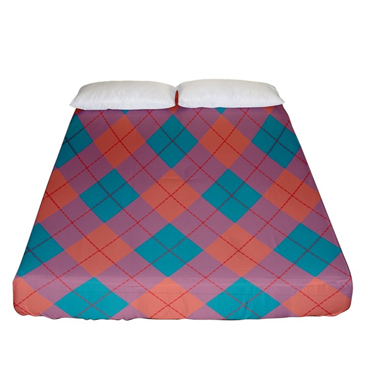 Plaid pattern Fitted Sheet (Queen Size)