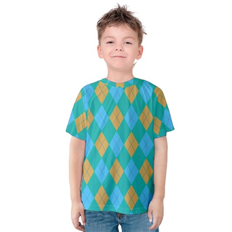 Plaid Pattern Kids  Cotton Tee by Valentinaart