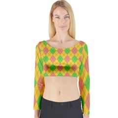 Plaid Pattern Long Sleeve Crop Top by Valentinaart