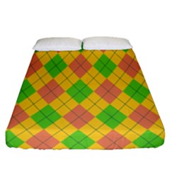 Plaid Pattern Fitted Sheet (queen Size) by Valentinaart