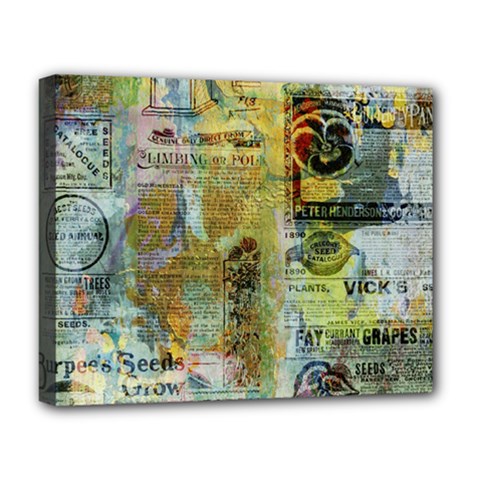 Old Newspaper And Gold Acryl Painting Collage Deluxe Canvas 20  X 16   by EDDArt