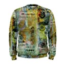 Old Newspaper And Gold Acryl Painting Collage Men s Sweatshirt View1