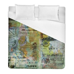 Old Newspaper And Gold Acryl Painting Collage Duvet Cover (full/ Double Size) by EDDArt