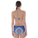 Power Flower Mandala   Blue Cyan Violet Cut-Out One Piece Swimsuit View2