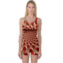 Fractal Red Petal Spiral One Piece Boyleg Swimsuit View1