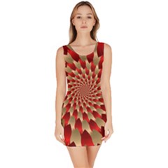 Fractal Red Petal Spiral Sleeveless Bodycon Dress by Amaryn4rt