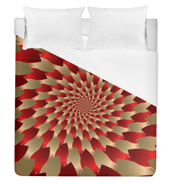 Fractal Red Petal Spiral Duvet Cover (Queen Size)