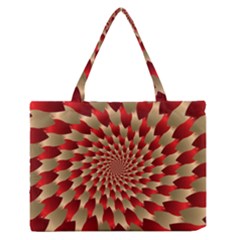 Fractal Red Petal Spiral Medium Zipper Tote Bag by Amaryn4rt