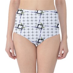 Fractal Design Pattern High-waist Bikini Bottoms by Amaryn4rt