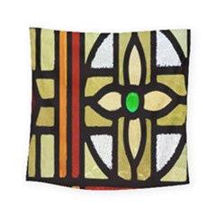 A Detail Of A Stained Glass Window Square Tapestry (small) by Amaryn4rt