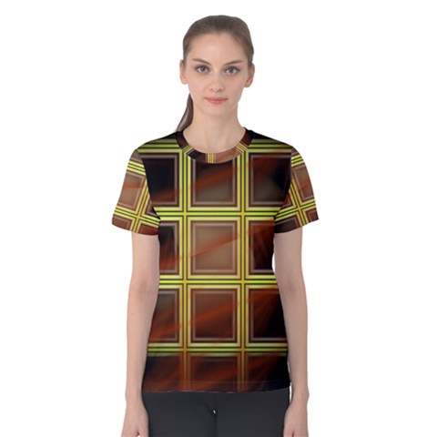 Drawing Of A Color Fractal Window Women s Cotton Tee by Amaryn4rt