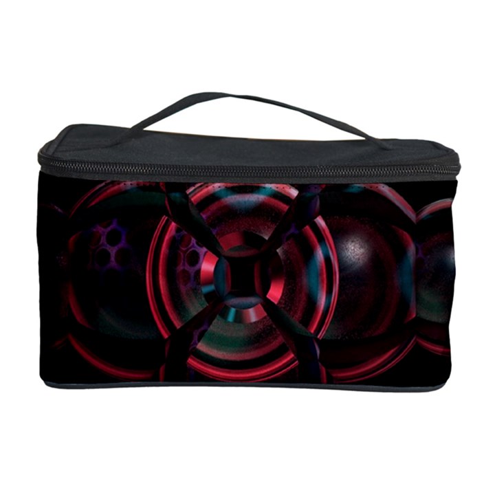 Fractal Red Cross On Black Background Cosmetic Storage Case