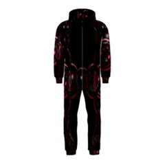 Fractal Red Cross On Black Background Hooded Jumpsuit (kids) by Amaryn4rt