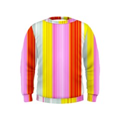 Multi Colored Bright Stripes Striped Background Wallpaper Kids  Sweatshirt by Amaryn4rt