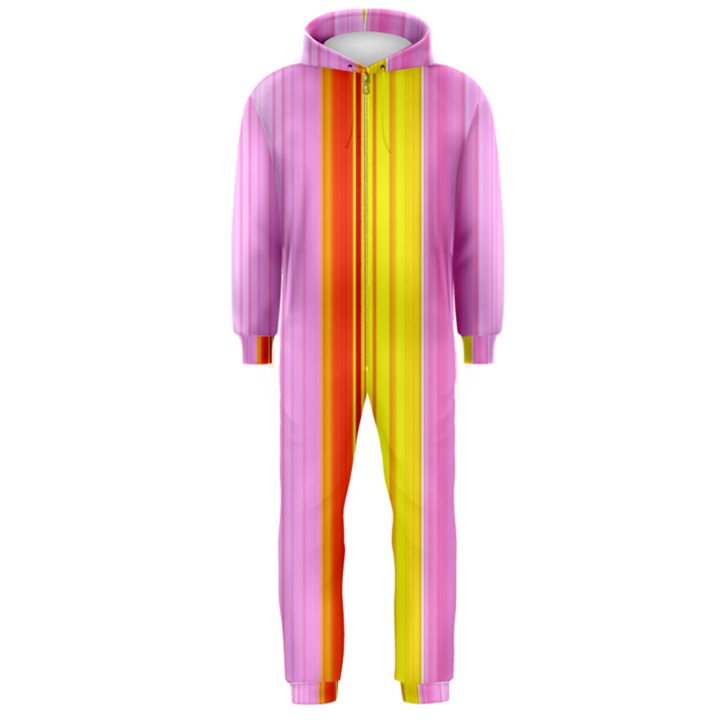 Multi Colored Bright Stripes Striped Background Wallpaper Hooded Jumpsuit (Men) 