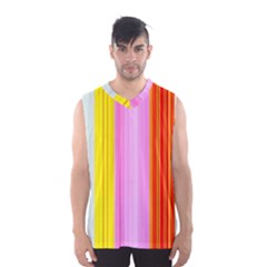 Multi Colored Bright Stripes Striped Background Wallpaper Men s Basketball Tank Top by Amaryn4rt