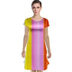 Multi Colored Bright Stripes Striped Background Wallpaper Cap Sleeve Nightdress by Amaryn4rt