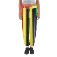 Colorful Striped Background Wallpaper Pattern Women s Jogger Sweatpants by Amaryn4rt