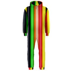 Colorful Striped Background Wallpaper Pattern Hooded Jumpsuit (men) 