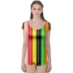 Colorful Striped Background Wallpaper Pattern Boyleg Leotard  by Amaryn4rt