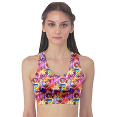 Spring Hearts Bohemian Artwork Sports Bra by KirstenStar