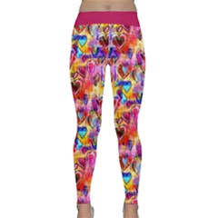 Spring Hearts Bohemian Artwork Classic Yoga Leggings by KirstenStar