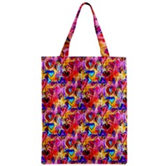 Spring Hearts Bohemian Artwork Zipper Classic Tote Bag