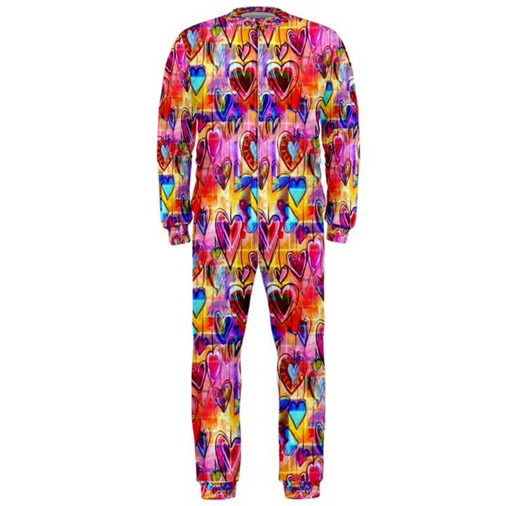 Spring Hearts Bohemian Artwork OnePiece Jumpsuit (Men) 