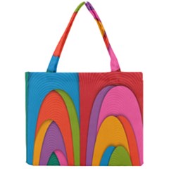 Modern Abstract Colorful Stripes Wallpaper Background Mini Tote Bag by Amaryn4rt