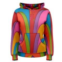 Modern Abstract Colorful Stripes Wallpaper Background Women s Pullover Hoodie by Amaryn4rt