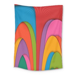 Modern Abstract Colorful Stripes Wallpaper Background Medium Tapestry by Amaryn4rt