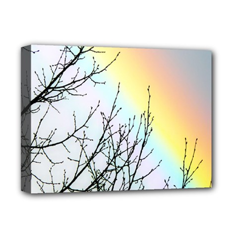 Rainbow Sky Spectrum Rainbow Colors Deluxe Canvas 16  X 12   by Amaryn4rt