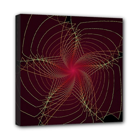 Fractal Red Star Isolated On Black Background Mini Canvas 8  X 8  by Amaryn4rt