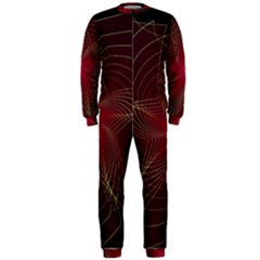 Fractal Red Star Isolated On Black Background Onepiece Jumpsuit (men) 