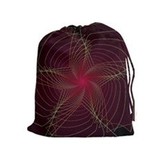 Fractal Red Star Isolated On Black Background Drawstring Pouches (extra Large) by Amaryn4rt