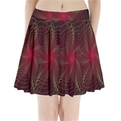 Fractal Red Star Isolated On Black Background Pleated Mini Skirt by Amaryn4rt