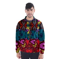 Digitally Created Abstract Patchwork Collage Pattern Wind Breaker (men) by Amaryn4rt