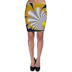 Fractal Gold Palm Tree On Black Background Bodycon Skirt by Amaryn4rt