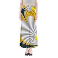 Fractal Gold Palm Tree On Black Background Maxi Skirts by Amaryn4rt