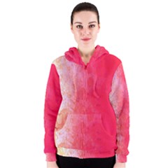 Abstract Red And Gold Ink Blot Gradient Women s Zipper Hoodie by Amaryn4rt